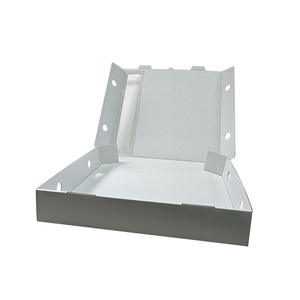 Desain buatan pabrik logo dapat digunakan kembali merah muda 6 7 8 9 10 inci kertas bergelombang kemasan makanan kerucut adonan Pizza-kotak dengan jendela - Product Image 4