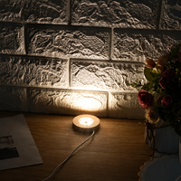 Base de présentation en bois et résine LED faite à la main, support USB rond en bois pour lampe de nuit, support d'ornement en résine pour chambre à coucher, veilleuse DIY