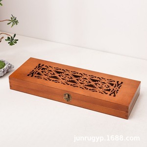 Caja de Almacenamiento de Madera Rectangular Hecha a Mano, Caja de Regalo para Pinceles de Caligrafía y Papelería - Product Image 2