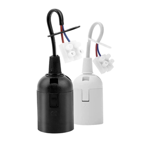 Enchufe <span class=keywords><strong>de</strong></span> <span class=keywords><strong>techo</strong></span> con tornillo E27 con cable, portalámparas blanco y negro, moderno para iluminación del hogar, compatible con bombillas Edison E27 Base. - Product Image 1