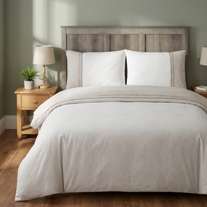 MS Jacquard 100% Cotton Hypoallergenic Luxury Home <b>Bedding</b> <b>Set</b> Applique Embroidery 200 Thread Count Customizable Colored Gray - Product Image 3