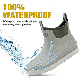 Botas <span class=keywords><strong>de</strong></span> Cubierta <span class=keywords><strong>de</strong></span> Goma Gris para Toda Temporada con Forro <span class=keywords><strong>de</strong></span> Neopreno, Impermeables, para Lluvia y Exteriores, para <span class=keywords><strong>Pesca</strong></span>, Navegación y Ocio - Product Image 5