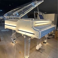 88 Keys Black Crystal Acrylic Luxury Mechanical Grand Piano, Premium Musical Instrument Keyboard for Home Hotel Concert