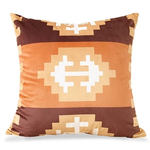 Buti Geometry su misura in velluto arancione copricuscini decorativi personalizzati per federa federa - Product Image 5