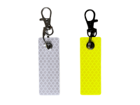 Étiquette réfléchissante rectangulaire en PVC pour extérieur, jaune fluo, avec logo personnalisé, imprimable, pour bagages