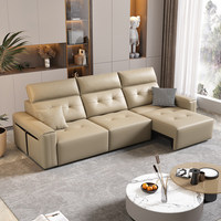 Canapé-lit électrique fonctionnel en cuir trois places pour salon, extensible et réglable, style italien, avec structure en bois, idéal pour home cinéma