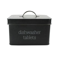 Récipient à détergent en métal de ferme moderne avec couvercle pour lave-vaisselle et porte-dosettes de linge Distributeur de boîte en fer-blanc Boîte de rangement des aliments