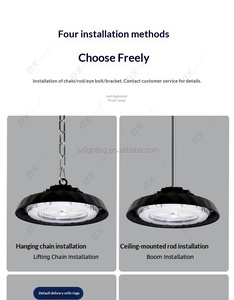 Projecteurs LED UFO pour entrepôts, usines et salles de sport, lumière bleue et blanche, sans scintillement, haute efficacité 130lm 150lm - Product Image 5