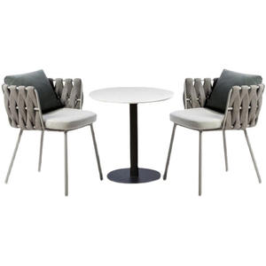 Customized Modern Metal Aluminum Rattan Weather Resistant Outdoor Furniture <b>Table</b> Chair Set for Garden and <b>Balcony</b> - Product Image 6