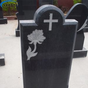 カスタムデザイン中国山西黒花崗岩墓石 - Product Image 4