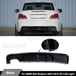 กันชนท้ายรถสไตล์ F1สำหรับ BMW E82 M-Sport 2007-2013 GLOSS สีดำ ABS - Product Image 1