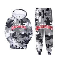 Ensemble de sweats à capuche streetwear surdimensionnés à épaules tombantes, entièrement imprimés par sublimation 3D personnalisée, motifs Backwoods Cookie RAW, dessins animés et anime