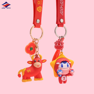 Longzhiyu พวงกุญแจพีวีซี17ปีที่กำหนดเองได้3D การ์ตูนน่ารักรูปสัตว์แมวโชคดีพวงกุญแจขายส่ง - Product Image 3