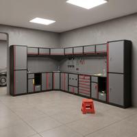Armoire de rangement pour garage Rld - Style moderne, serrure à clé, capacité de charge de 1000 kg, dimensions et tiroirs personnalisables