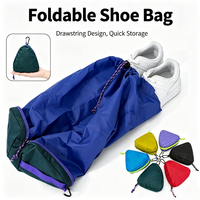 Sac de rangement pour chaussures en polyester imperméable pliable et portable, pochette de voyage pour chaussures de sport - Durable et multifonction