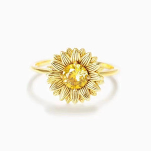 Anello Floreale Girasole da Donna, Stile Foresta, Fresco, Pastorale, Chic, Gioiello alla Moda, Regalo - Product Image 6