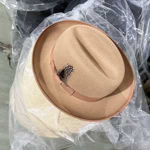 Chapeaux Fedora personnalisés pour hommes, plumes tendance, doublure en satin, plusieurs couleurs, <span class=keywords><strong>chapeau</strong></span> Fedora <span class=keywords><strong>Homburg</strong></span> de haute qualité - Product Image 4