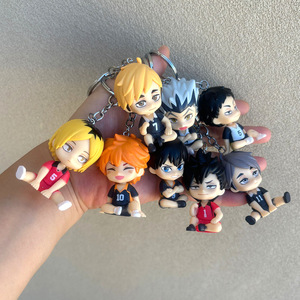 8 designs en un seul ensemble, porte-clés pendentif en PVC 3D de haute qualité pour les fans de l'<span class=keywords><strong>anime</strong></span> <span class=keywords><strong>Haikyuu</strong></span>, assis et debout, comme cadeau - Product Image 3