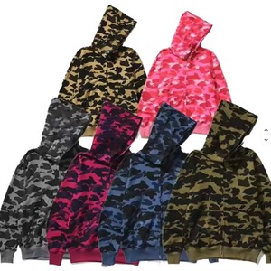 Sudadera con capucha Bapaes 2026 con cremallera completa 1.1 de alta calidad, sudadera con capucha Bath Ape Y2k Shark con cremallera para hombre, sudadera 100% algodón para mujer, ropa urbana unisex - Product Image 1