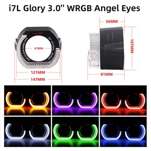 SANVI New Model RGB LED Angel Eyes Projector Lens White Yellow & Colorful Ring Light Shrouds 12V Car Accessories - Product Image 5