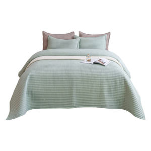 Chino barato rey blanco impermeable mezcla de microfibra de poliéster multi-aguja acolchado reina colcha edredones juego de cama - Product Image 1