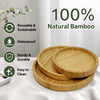 Plateau de service jetable en bambou écologique personnalisé avec logo, style bohème, pour le petit-déjeuner, idéal pour les hôtels et la cuisine, assiette à dessert sûre