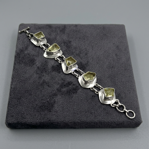 Women's Personalized Handmade Gold Plated Crystal Gemstone Flower Shape 925 Sterling Silver <b>Bracelet</b>-Party Gift - Product Image 3