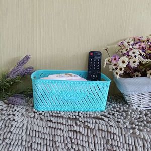 Square Plastic Storage <b>Basket</b> Mixed Color <b>Stackable</b> For Kitchen Bathroom Desktop Neatening - Product Image 3