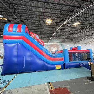 Bambini fulmini McQueens giocattoli gonfiabili di rimbalzo con scivolo blu auto luna saltellante Jumper parco giochi - Product Image 2