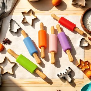 Mini Rodillo de Silicona, Fácil de Limpiar, Rodillo de Silicona para Niños, Utensilios de Cocina Creativos con Mango de Madera - Product Image 6