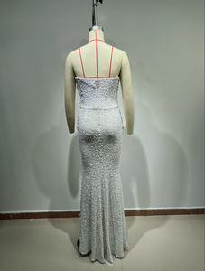 ED2612 Vestido <span class=keywords><strong>de</strong></span> <span class=keywords><strong>Alta</strong></span> <span class=keywords><strong>Costura</strong></span> <span class=keywords><strong>de</strong></span> Excelente Calidad, Vestido <span class=keywords><strong>de</strong></span> Perlas para Mujer, Vestidos para Bodas, Sin Tirantes - Product Image 6