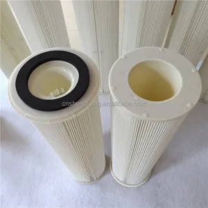 Produsen Pabrik Industri 0.3 Bubuk Asap Koleksi Silinder Polyester Debu Cartridge Filter Udara