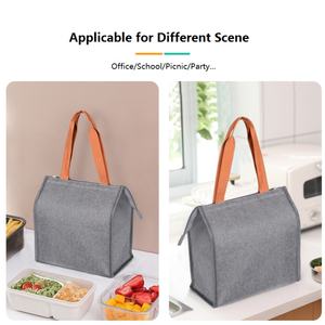 Sac isotherme de pique-nique personnalisé avec logo imprimé, sac à lunch pliable portable pour l'extérieur, doublure en aluminium pour le stockage des aliments - Product Image 5