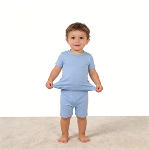 2026 Sommer Bedruckte Bambus-Kinderpyjamas Kinderschlafanzug Kurzarm Weich Atmungsaktiv 2-teiliges Unisex Pyjama-Set - Product Image 2