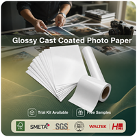 Papier photo brillant en rouleau Jumbo A4 imprimable jet d'encre, rouleau de papier photo brillant pour impression jet d'encre, vente en gros OEM, papier photo 260g