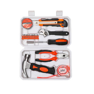 Juego de herramientas manuales JG-02-18, kit doméstico métrico de 18 piezas con martillo, alicates, destornillador, llave inglesa y cinta métrica para reparaciones en el hogar - Product Image 1