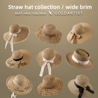 Chapeau de paille d'été pour femmes, protection UV, respirant, coupe-vent, grande taille