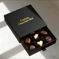Boîte à chocolat carrée rigide de luxe personnalisée par le fabricant, emballage en papier pour produits cadeaux, boîte cadeau tiroir