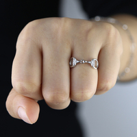Bagues pour femmes en laiton plaqué argent avec zircone cubique, thème équestre, bijoux de mode, vente en gros