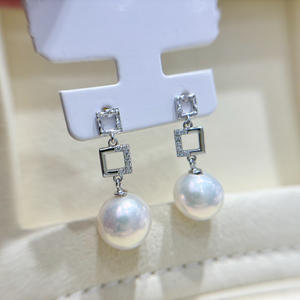 Accesorios de Plata S925 para DIY con Perlas, Joyería de Plata de Moda, Aretes con Cuentas Redondas de 8-13 mm, Bandeja Vacía para Aretes 22160 - Product Image 3