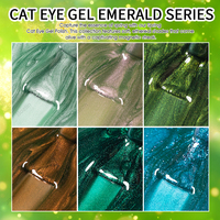 BOZLIN Spring Series Emerald Cateye UV Gel Polish TPO HEMA Free Cat Eye Gel Vernis À Ongles Personnalisé Votre Marque Magnétique Gel Polish