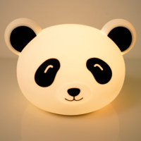 Lampe de nuit LED en silicone 3D Panda contemporaine avec contrôle tactile et fonction de gradation pour chambre d'enfant