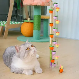 ของเล่นไม้สำหรับแมวแบบอินเทอร์แอคทีฟ ทันสมัย สีสันสดใส ขนาด 42 ซม. ทำจากไม้และด้าย เหมาะสำหรับเล่นในบ้าน/นอกบ้าน - Product Image 3