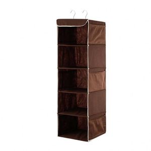 Organisateur de sacs à main suspendu pliable et durable en non-tissé, sac de rangement pour armoire à 5 étagères avec poches latérales, gain de place pour les vêtements - Product Image 2