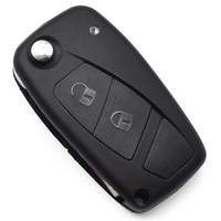 Flip Folding Remote Car Key Shell Case Replacement 3 Button Third Button Is Blank in Black SIP22 Blade with Battery Door