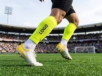 Chaussettes de football personnalisées à séchage rapide, antibactériennes, compressives, respirantes, en maille tricotée polyester/nylon pour jeunes enfants