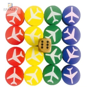 <span class=keywords><strong>Ludo</strong></span> Piezas redondas de madera Damas Ajedrez volador con dados Juego de mesa de peones de colores - Product Image 5