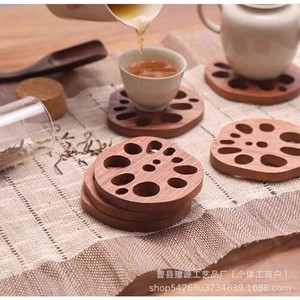 Sous-verre en bois massif de forme irrégulière, écologique, pour la maison, pour tasses à café et à thé - Product Image 4