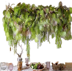 Haute qualité en plastique <span class=keywords><strong>liane</strong></span> <span class=keywords><strong>plante</strong></span> caoutchouc palmier vignes décoratif mur vert escalade <span class=keywords><strong>plante</strong></span> artificielle 100cm étanche saint valentin - Product Image 1