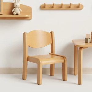 Silla Infantil de Madera de Haya al por Mayor, Estilo Montessori, para el Hogar, Aula, Sala de Estudio, Estándar EN71, Pintura UV de PU - Product Image 1